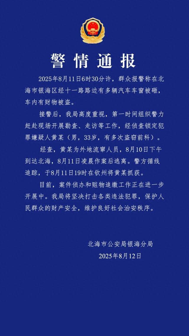 广西通报“景区附近多车车窗被砸财物被盗”