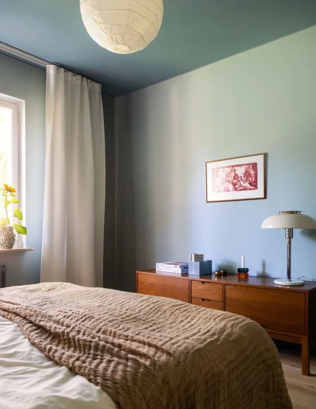 58平北欧公寓，绿色亚麻色营造自然氛围，更好的还原心中家的样子