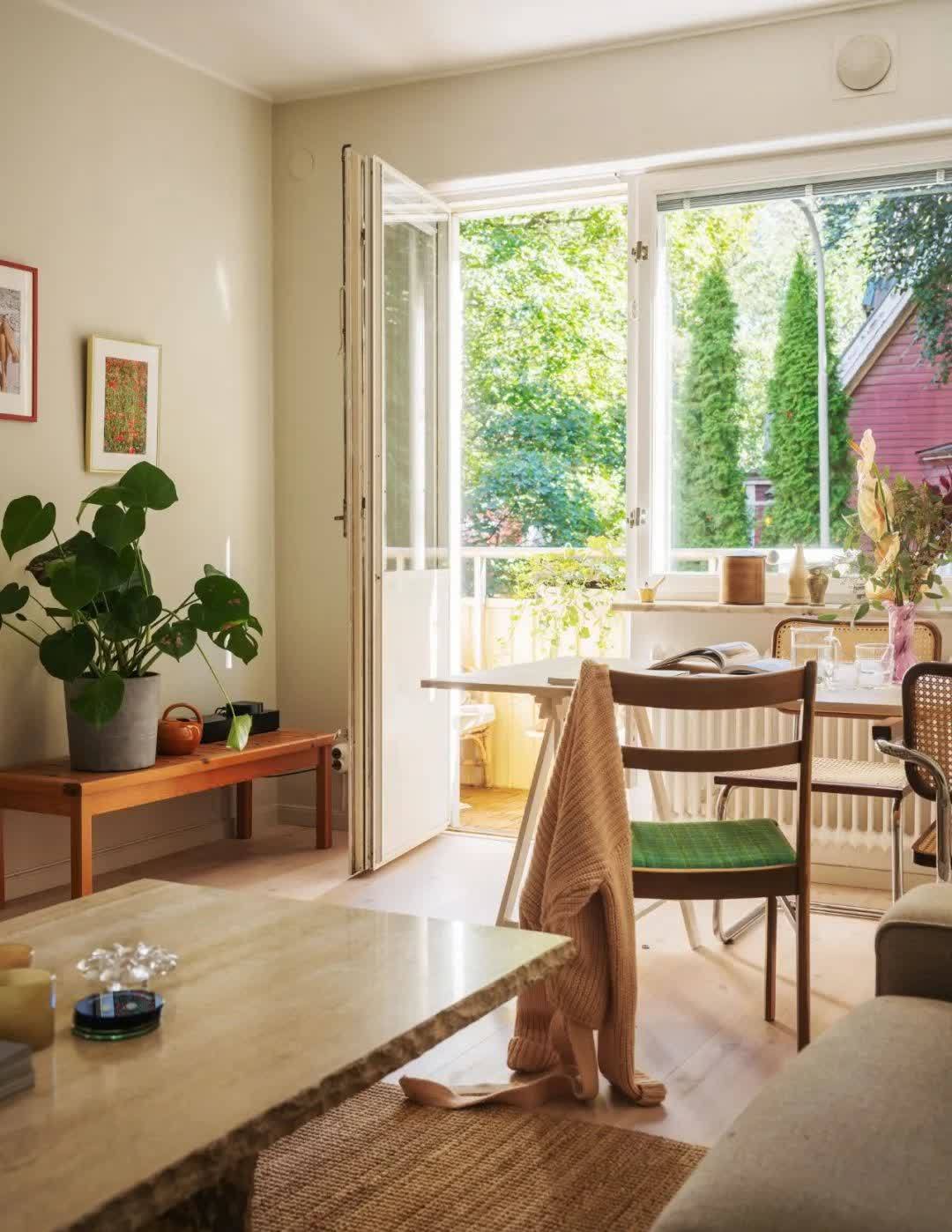 58平北欧公寓，绿色亚麻色营造自然氛围，更好的还原心中家的样子