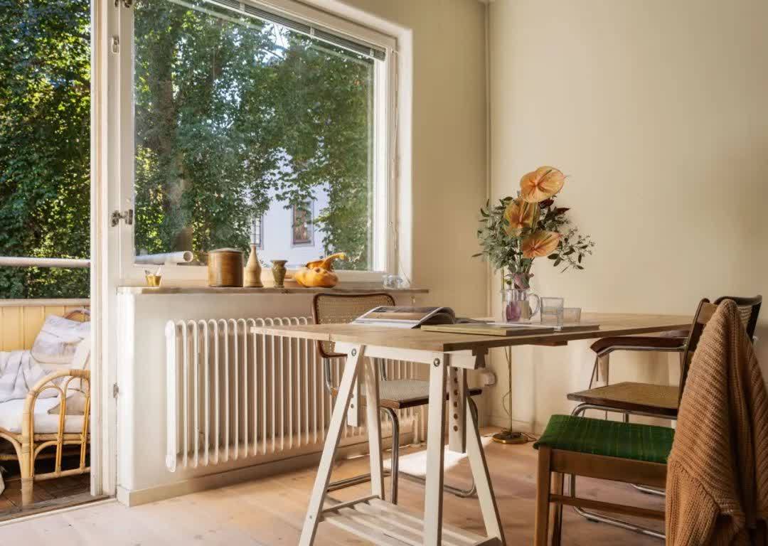 58平北欧公寓，绿色亚麻色营造自然氛围，更好的还原心中家的样子