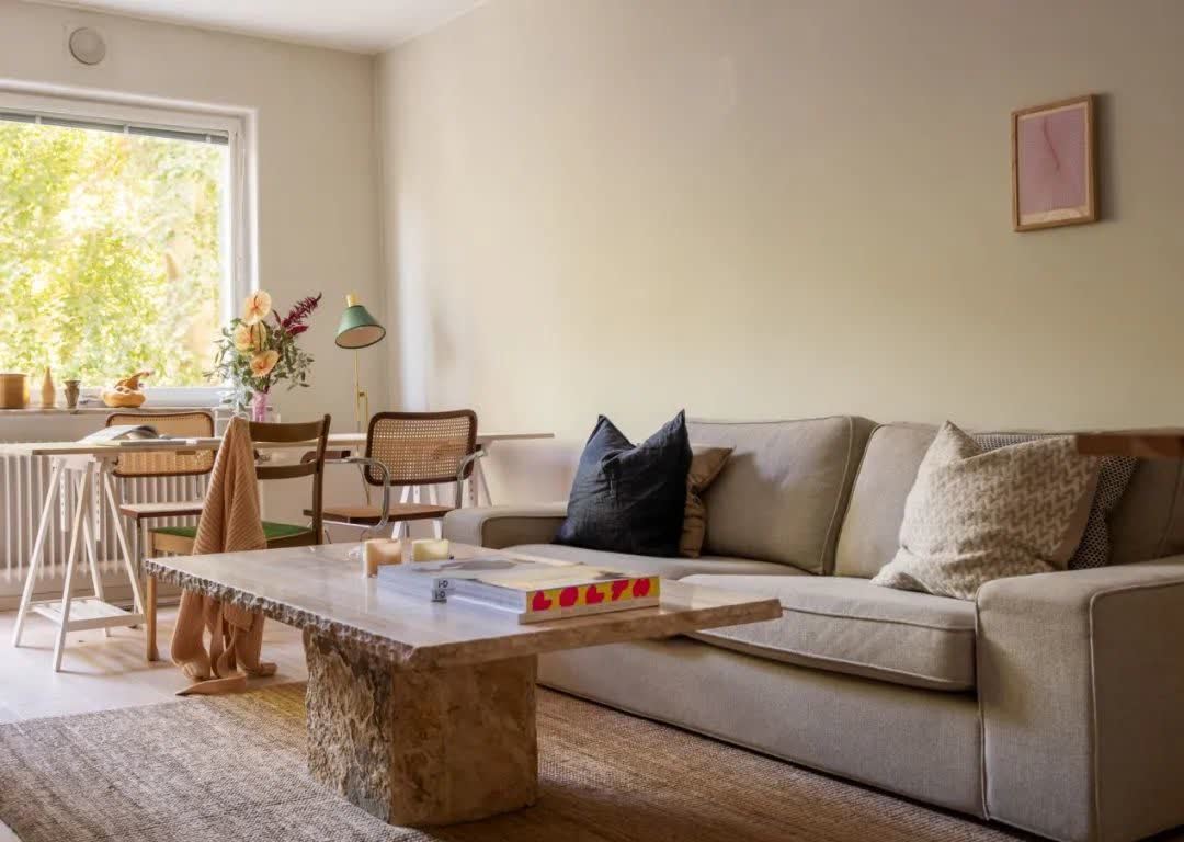 58平北欧公寓，绿色亚麻色营造自然氛围，更好的还原心中家的样子