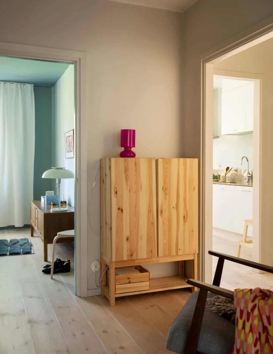 58平北欧公寓，绿色亚麻色营造自然氛围，更好的还原心中家的样子