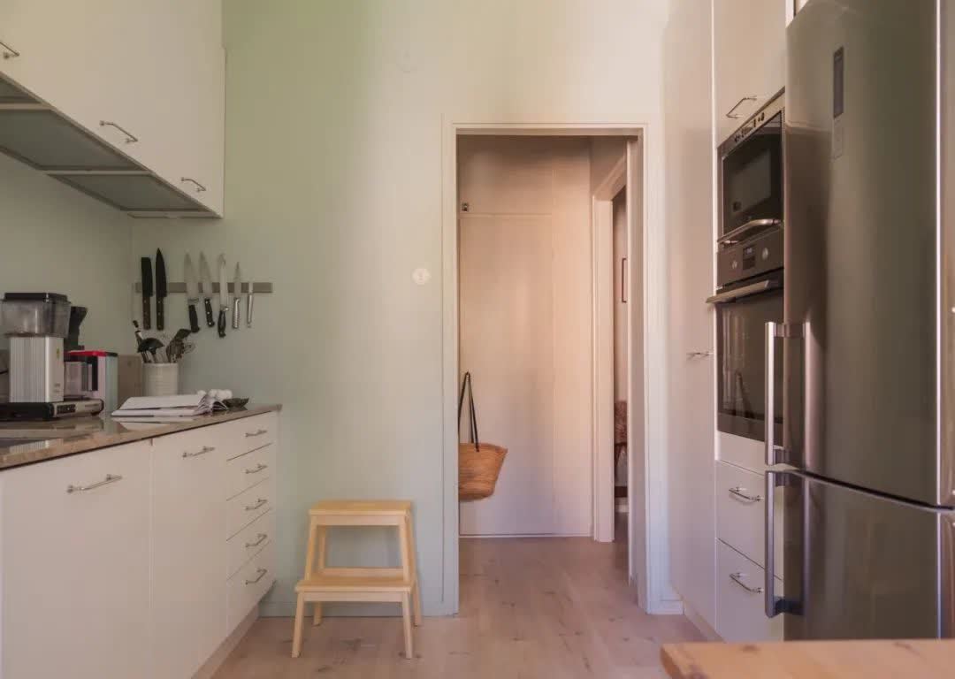 58平北欧公寓，绿色亚麻色营造自然氛围，更好的还原心中家的样子