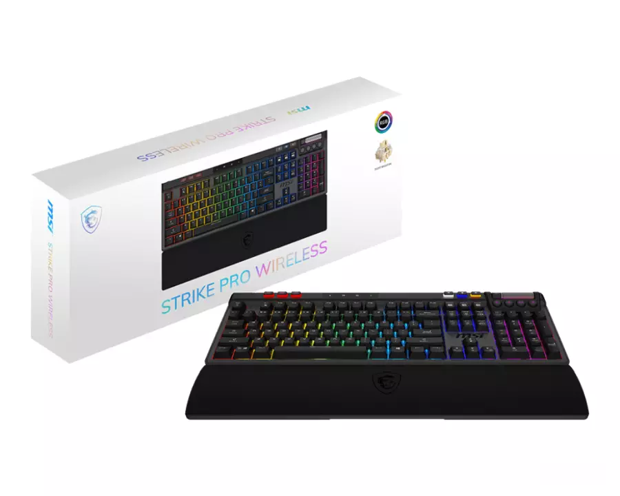 MSI推出STRIKE PRO WIRELESS高端无线机械键盘，搭载凯华静音轴、支持三模连接