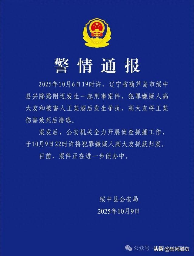 高大友，已被抓获！